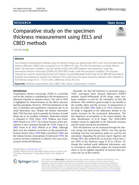 measure thickness with eels tem|Comparative study on the specimen thickness measurement .